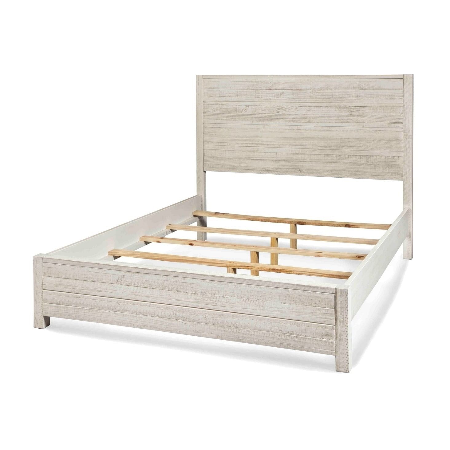 FarmHome Off White Solid Pine Platform Bed in King Size - Free Shipping