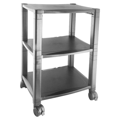 3-Shelf Mobile Printer Stand with Organizer Drawer in Black - Free Shipping 