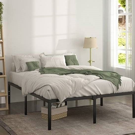 King 18-inch Metal Platform Bed Frame with Under-Bed Storage Space - Free Shipping