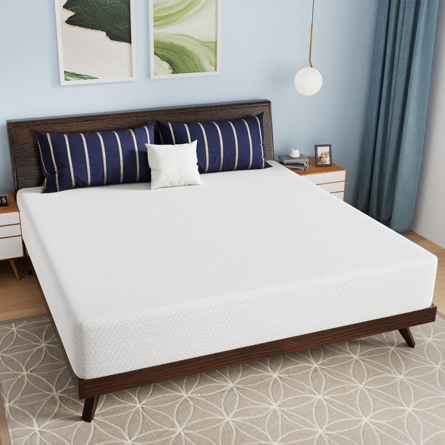 King size 12-inch Charcoal Infused Memory Foam Mattress with Removable Cover - Free Shipping