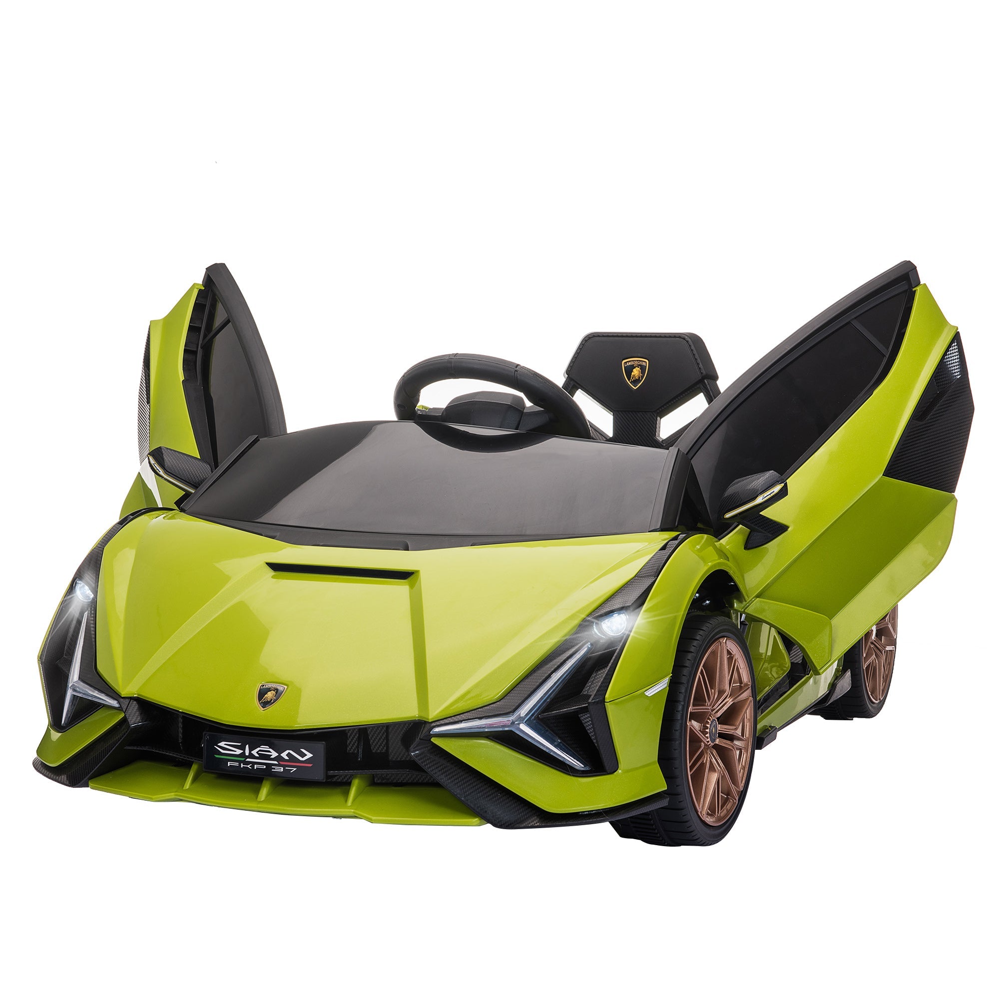 Aosom Compatible 12V Battery-powered Kids Electric Ride On Car Toy with Parental Remote Control Music Lights MP3 Green 