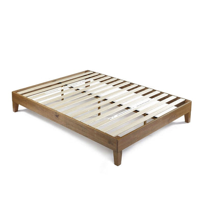 King size Modern Platform Bed Frame in Rustic Pine Finish - Free Shipping 