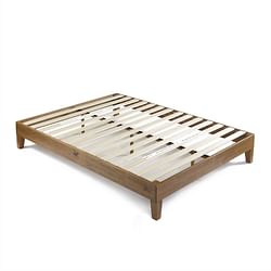 King size Modern Platform Bed Frame in Rustic Pine Finish - Free Shipping