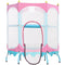 Qaba Trampoline for Kids, 4.6FT Mini Toddler Trampoline Indoor Outdoor with Handlebar, Safety Enclosure Net, Pink