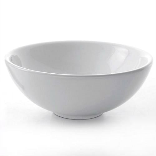 White Ceramic Round Bowl Style Vessel Bathroom Sink with 1.75-inch Drain Opening - Free Shipping