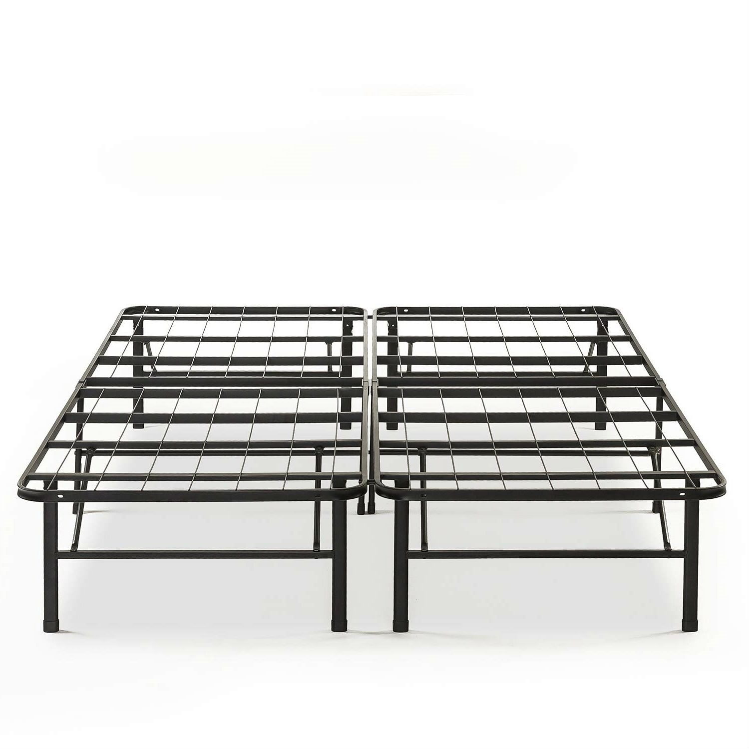 King size Folding Sturdy Metal Platform Bed Frame with Storage Space - Free Shipping