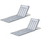 Outsunny 2 Pieces Beach Lounge Chair, Outdoor Folding Chaise Lounge Set w/ Pillow for Sunbath, Snap, Light Grey and White