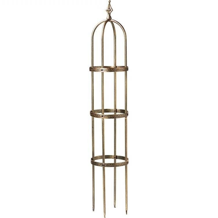 60-inch Copper Finish Steel Outdoor Garden Trellis Obelisk - Free Shipping