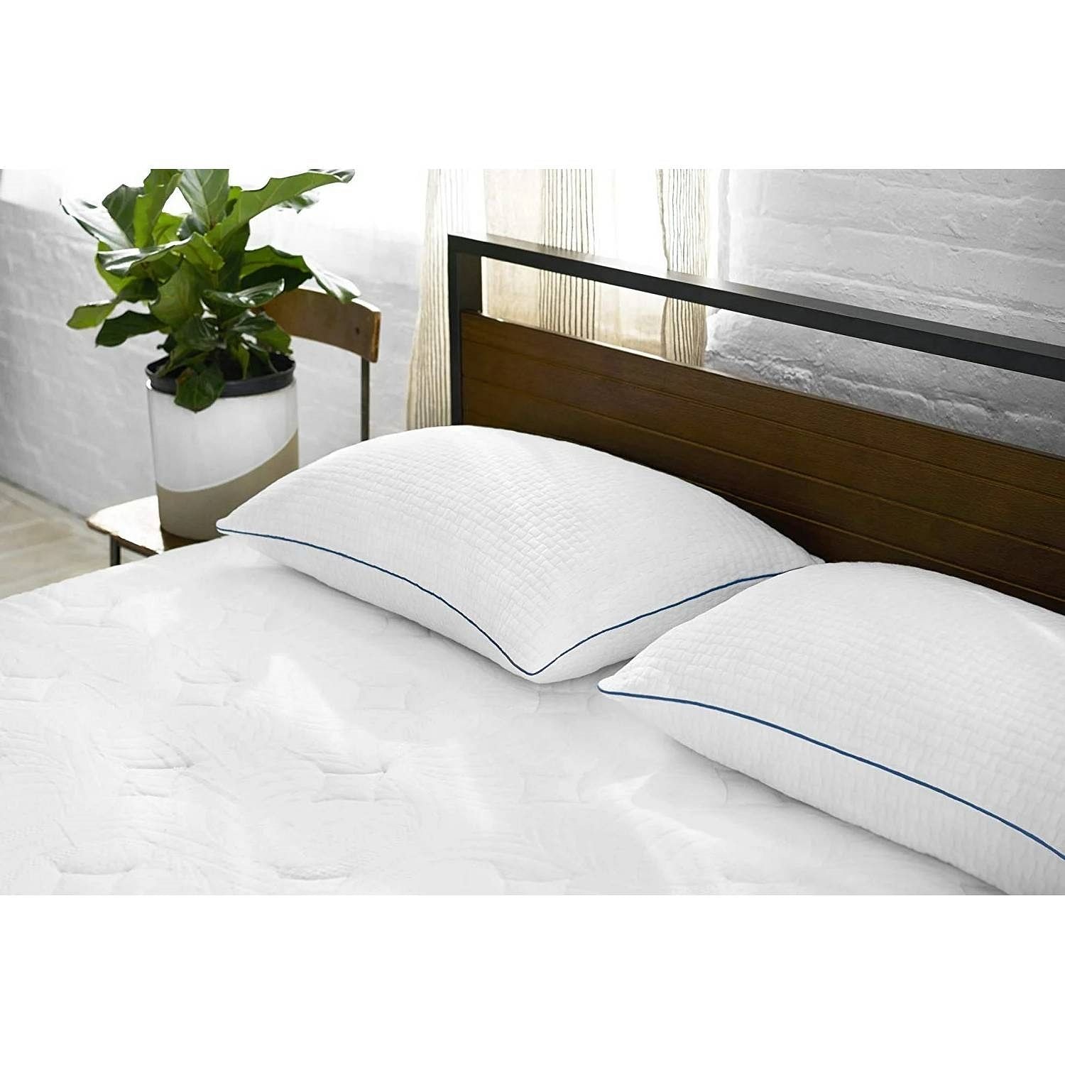 Set of 2 King size Memory Foam Pillow with Removable Machine Washable Cover - Free Shipping 