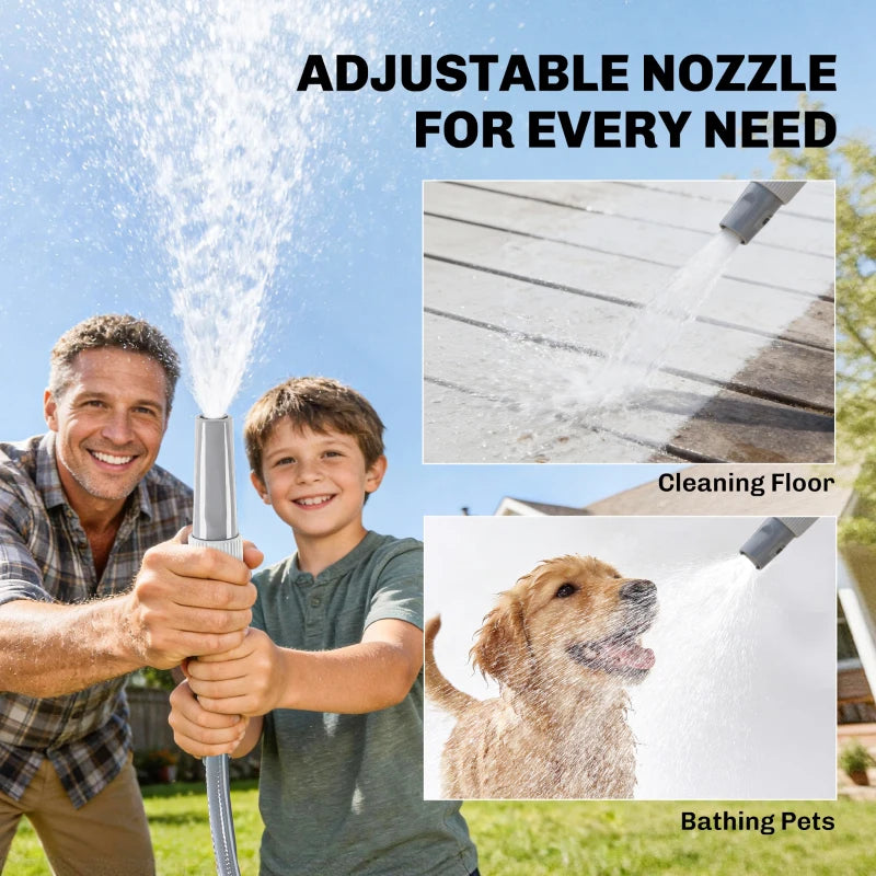 Retractable Garden Hose Reel, 1/2" x 66ft Wall Mounted Hose Reel with Auto Retraction, Self-Locking, Grey