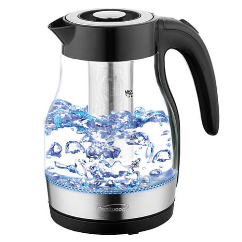 Brentwood Glass 1.7 Liter Electric Kettle with Tea Infuser in Black - Free Shipping 