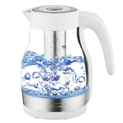 Brentwood Glass 1.7 Liter Electric Kettle with Tea Infuser in White - Free Shipping 