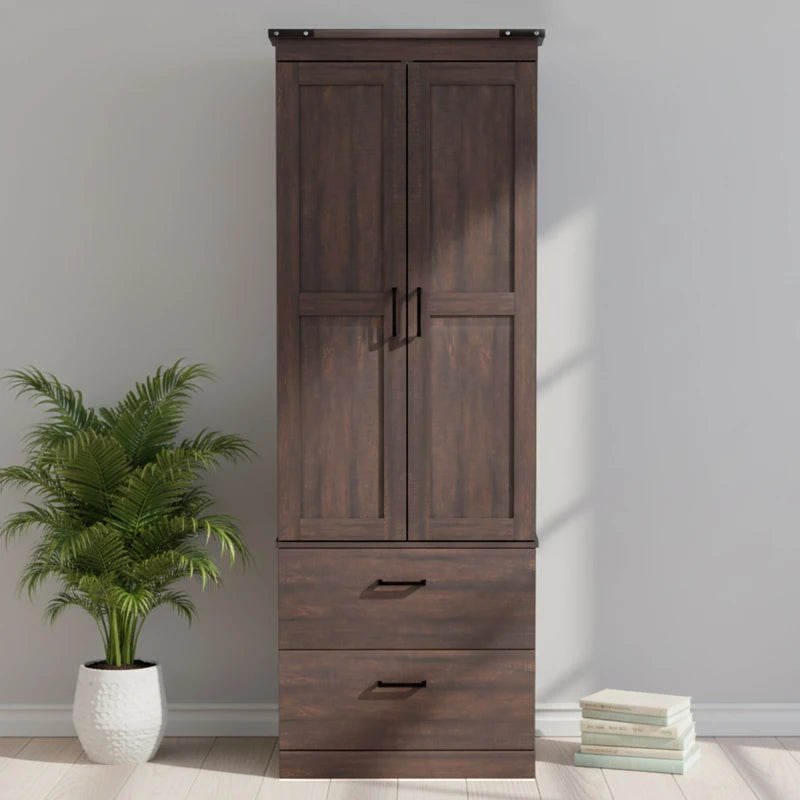 67" Tall Kitchen Pantry Storage Cabinet, Kitchen Pantry Cabinet with Doors, Drawers and Adjustable Shelves