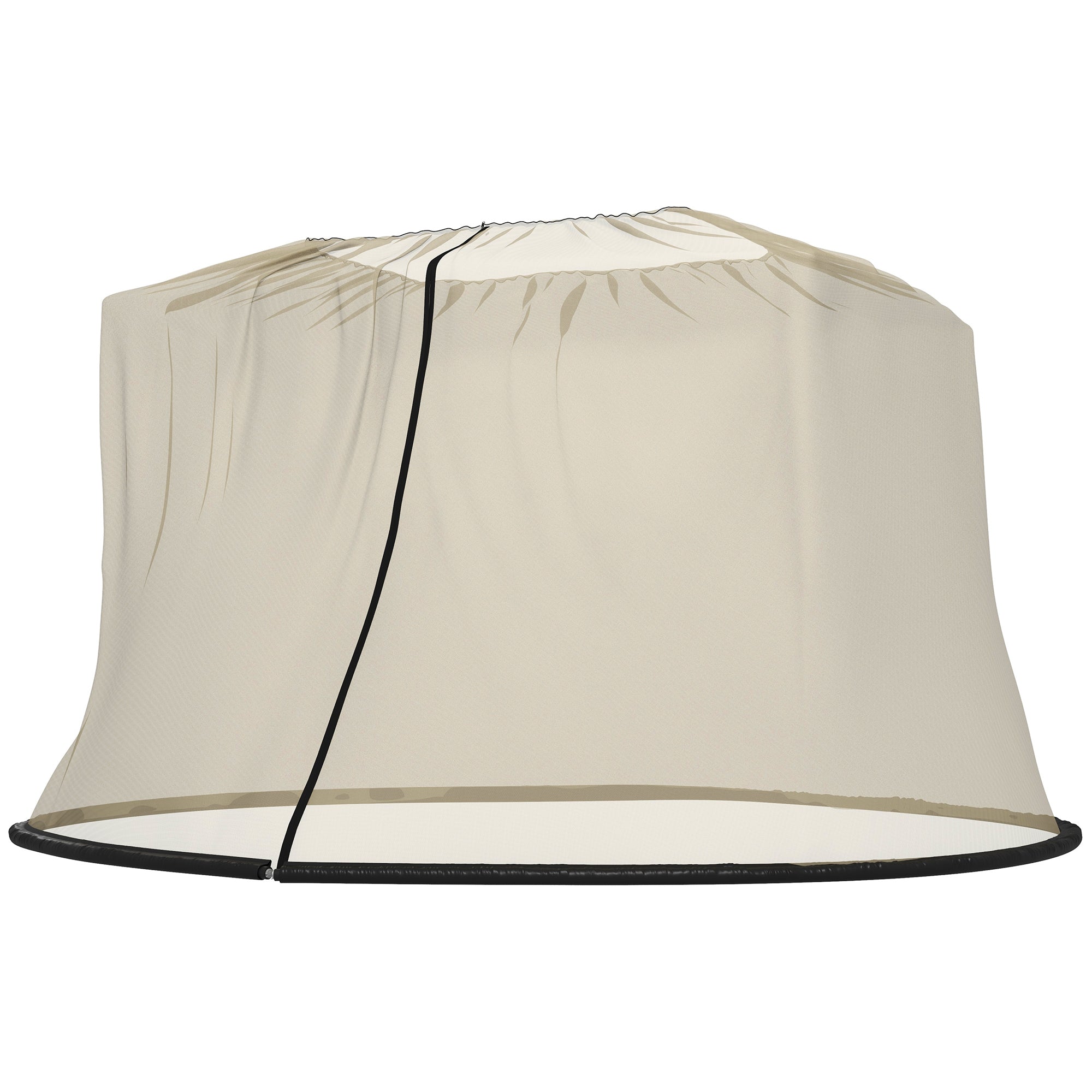 Outsunny 7.5FT Umbrella Table Screen Mosquito Bug Net, Garden Large Umbrella Cover Netting with Zippered Door, Black 