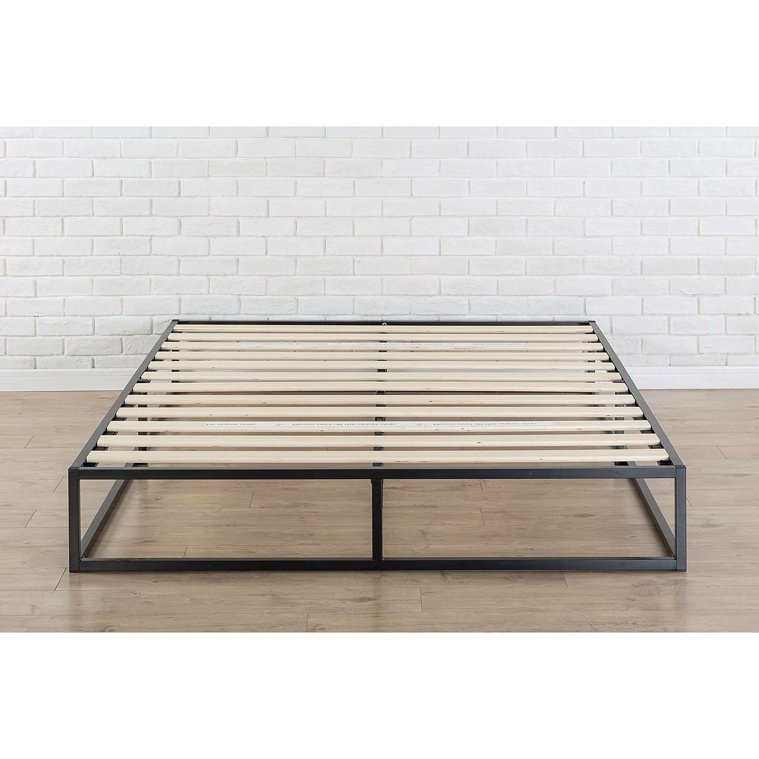 King size Modern 10-inch Low Profile Metal Platform Bed Frame with Wood Slats - Free Shipping