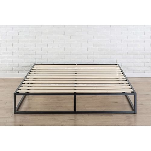 King size Modern 10-inch Low Profile Metal Platform Bed Frame with Wood Slats - Free Shipping