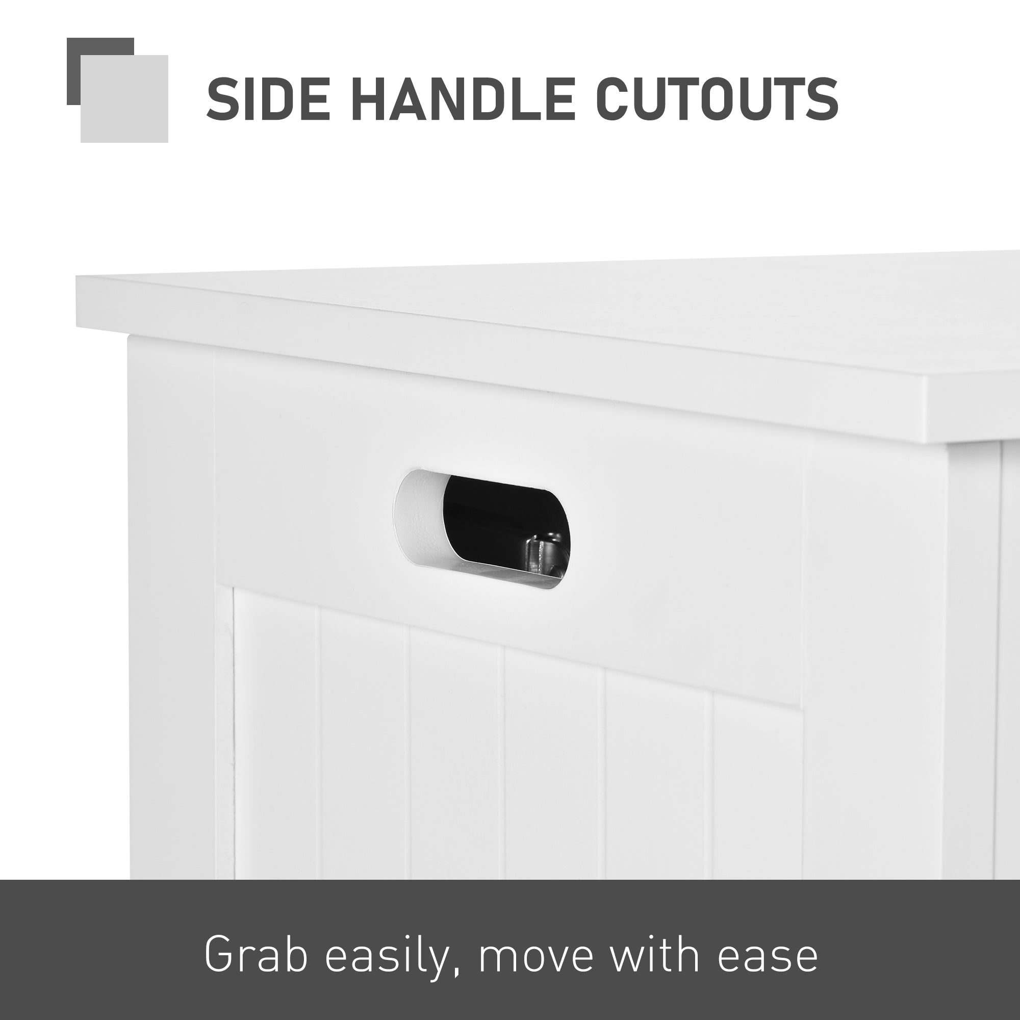 HOMCOM Toy Treasure Chest: Large Storage Box Cabinet with Lid, 2 Safety Hinges, Ideal for Kids' Room Organization, White Finish 
