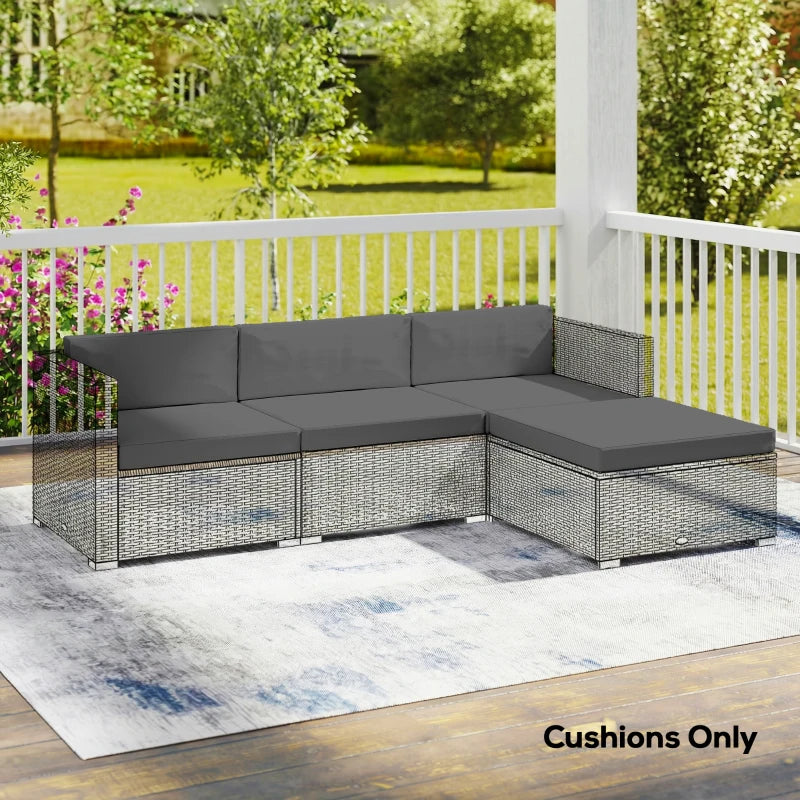 Patio Furniture Cushions Water-Repellent Outdoor Loveseat Cushion Removable Covers 23.6" x23.6", Grey
