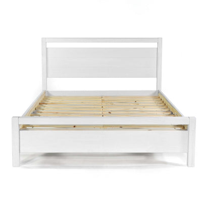 King Size FarmHouse Traditional Rustic White Platform Bed - Free Shipping 