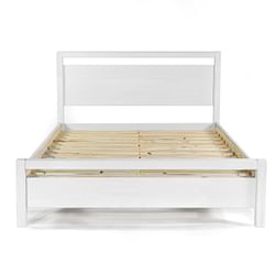 King Size FarmHouse Traditional Rustic White Platform Bed - Free Shipping