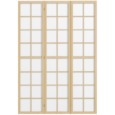 HOMCOM 3 Panel Room Divider, 5.6 ft Folding Wall Divider Room Partition for Home Office, Bedroom 