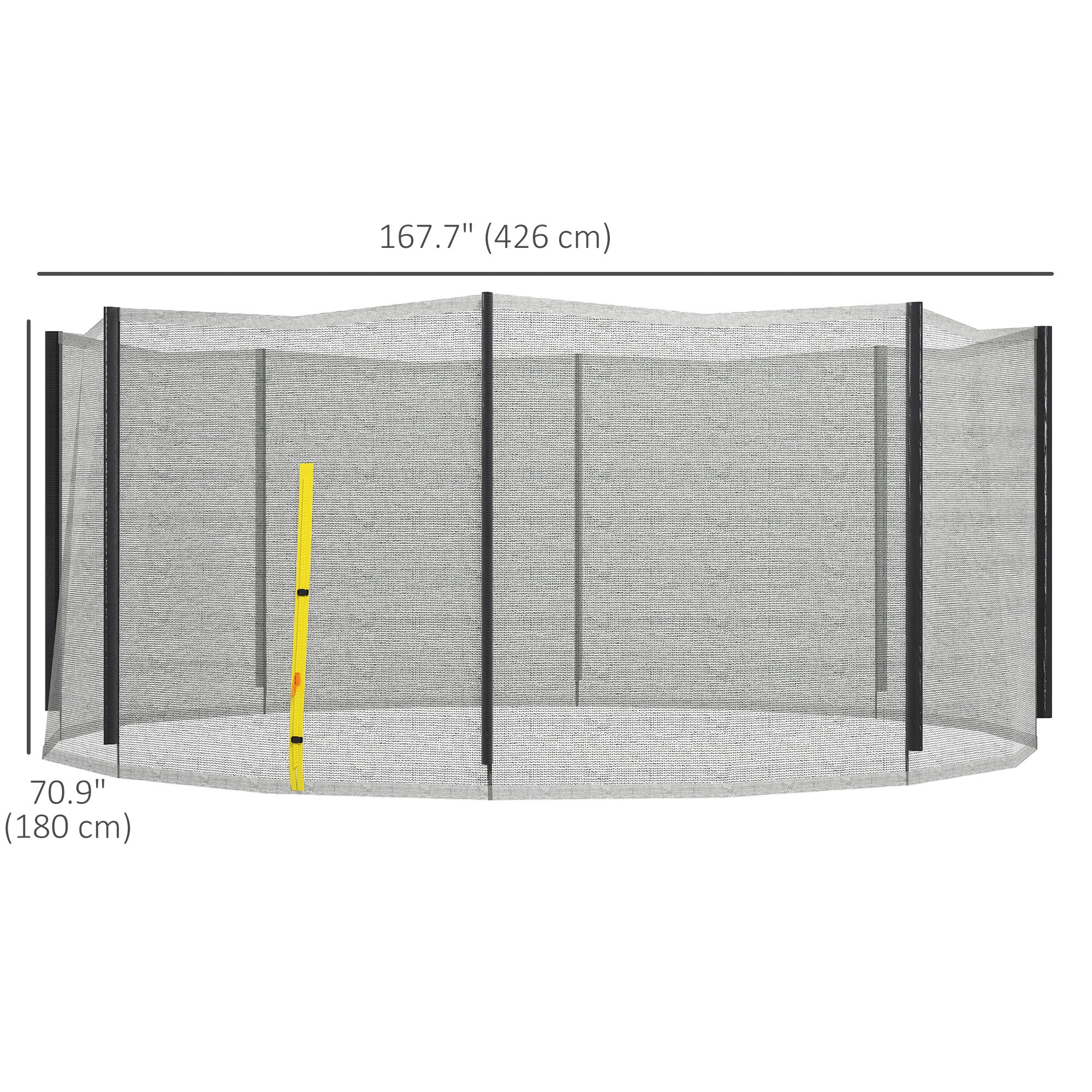 Soozier Trampoline Net Enclosure for 14ft Round Trampoline with 8 Straight Poles Poles Not Included, Weather Resistant Trampoline Netting Replacement with Zippered Entrance, Black 