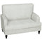Modern Accent Chair, Leathaire Armchair with Turned Legs and Wide Seat, Single Sofa for Bedroom, Living Room, Cream White