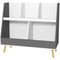 Qaba Toy Storage Organizer: 2 Tier with 5 Compartments, Safety Anti-tip for Nursery & Playroom - Grey