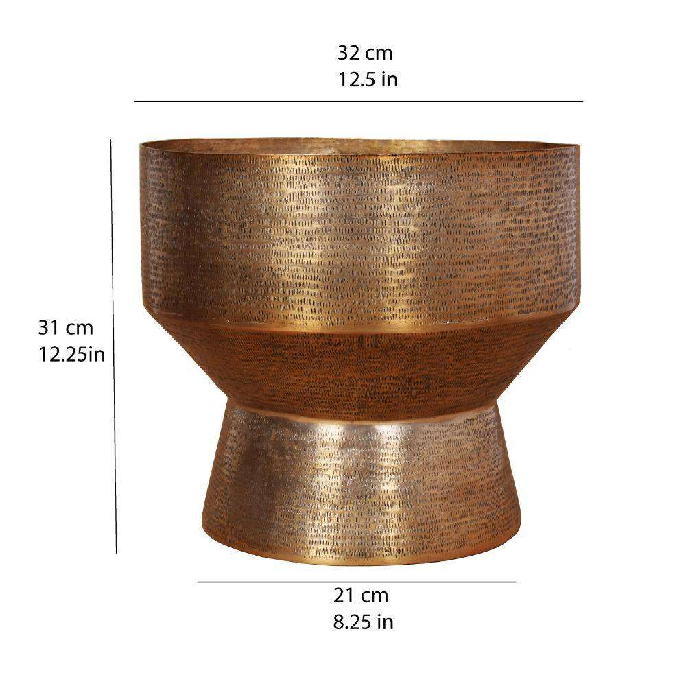 Kendrik -Mid-Century Brass Floor Planter (Multiple Sizes) 