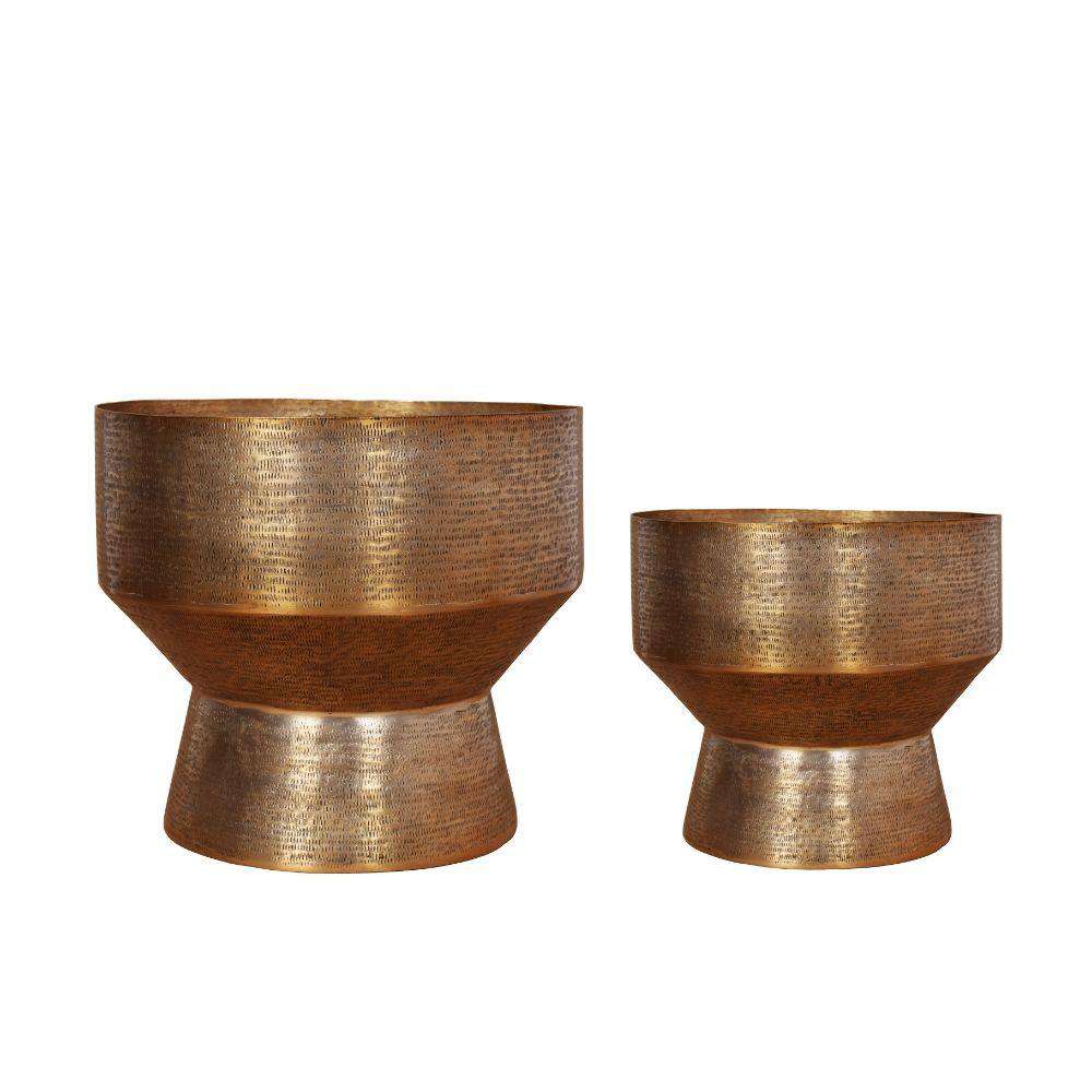 Kendrik -Mid-Century Brass Floor Planter (Multiple Sizes) 