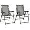 Outsunny Portable Patio Perfection: Folding Chairs 2pc Set with Armrests, Outdoor Camping, Garden, Beach Seating in Grey