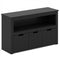 Kid Toy Storage Cabinet Drawer Chest with Wheels and Large Storage Cube Shelf-Black