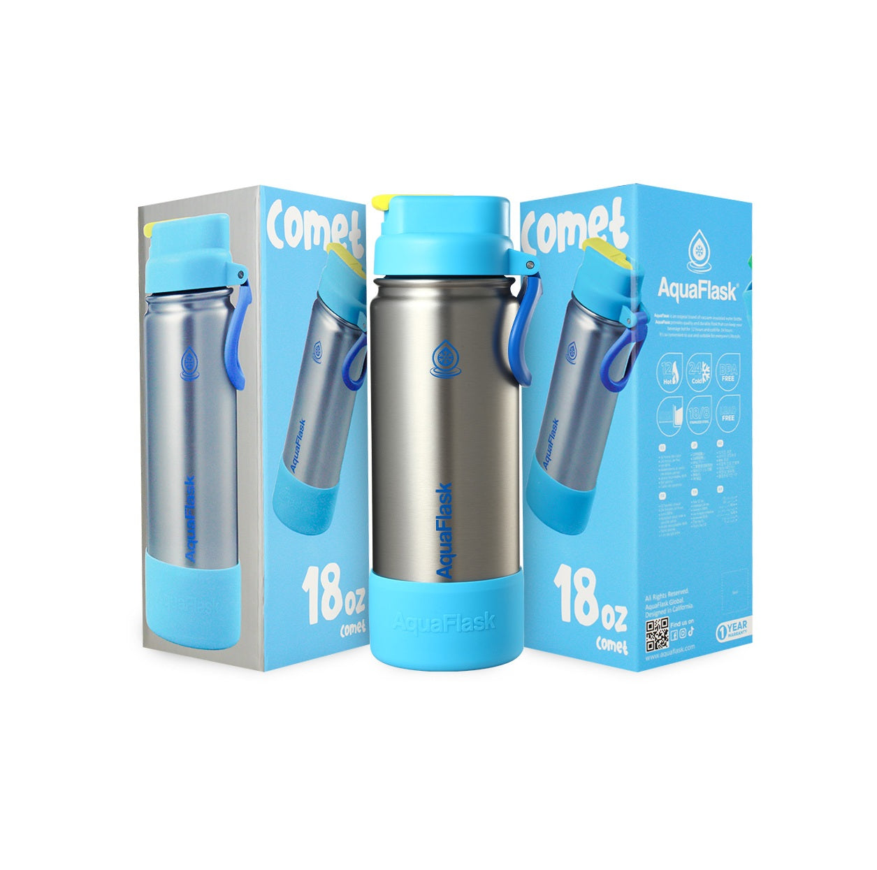 AquaFlask Kids FlipSip 532mL (18oz) Water Bottles 