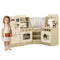 Kids Corner Play Kitchen with Faucet and Dishwasher and Stoves-Green