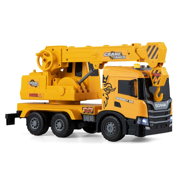 Kids Crane Truck Toy with Sounds & Telescopic Arm – Licensed Scania