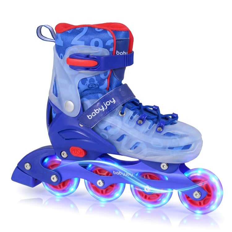 Kids Inline Skates with Light Up Wheels for Beginners Ages 9-14-Pink and Blue