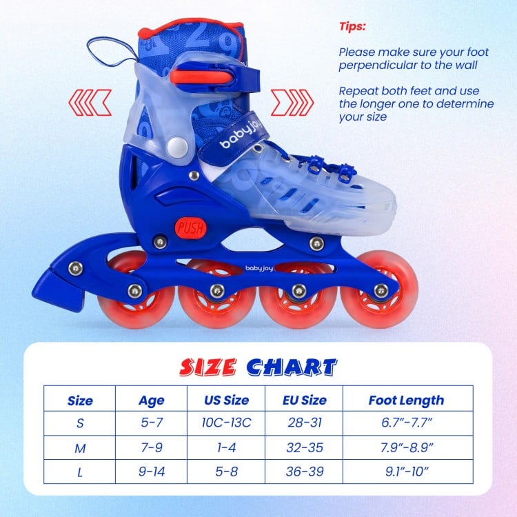 Kids Inline Skates with Light Up Wheels for Beginners Ages 9-14-Pink and Blue