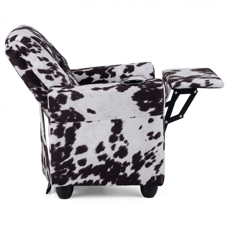 Kids Recliner Chair Push Back Toddler Reclining Armchair with Cup Holder-White