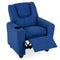Kids Recliner Chair Push Back Toddler Reclining Armchair with Cup Holder-Blue