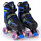 Kids Roller Skates for Girls Boys Teens 4 Sizes Adjustable Quad Skates with Light-up Wheels-Navy