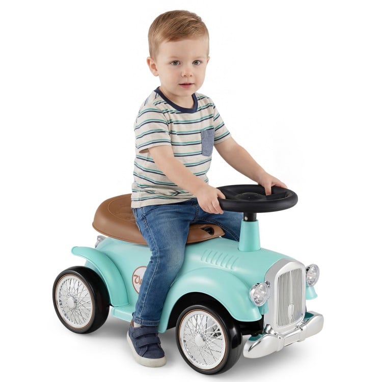 Kids Sit to Stand Vehicle with Working Steering Wheel and Under Seat Storage-Green