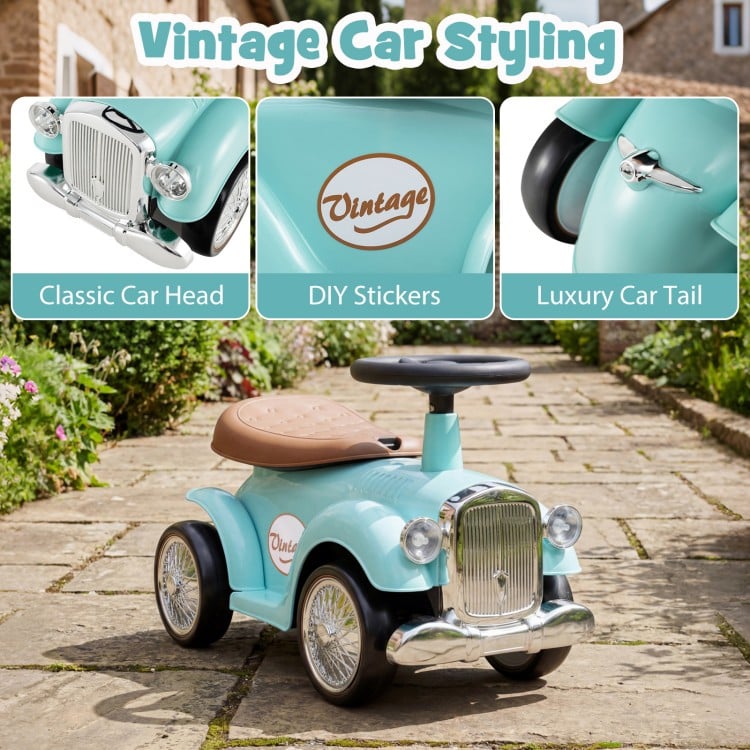 Kids Sit to Stand Vehicle with Working Steering Wheel and Under Seat Storage-Green