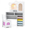 Kids Vanity with Lights and 5 Drawers for Kids Aged 3+ Years Old-White