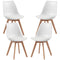 HOMCOM Dining Table Chairs Set of 4 Rubber Wood PU Leather Cushion Living Room Bedroom