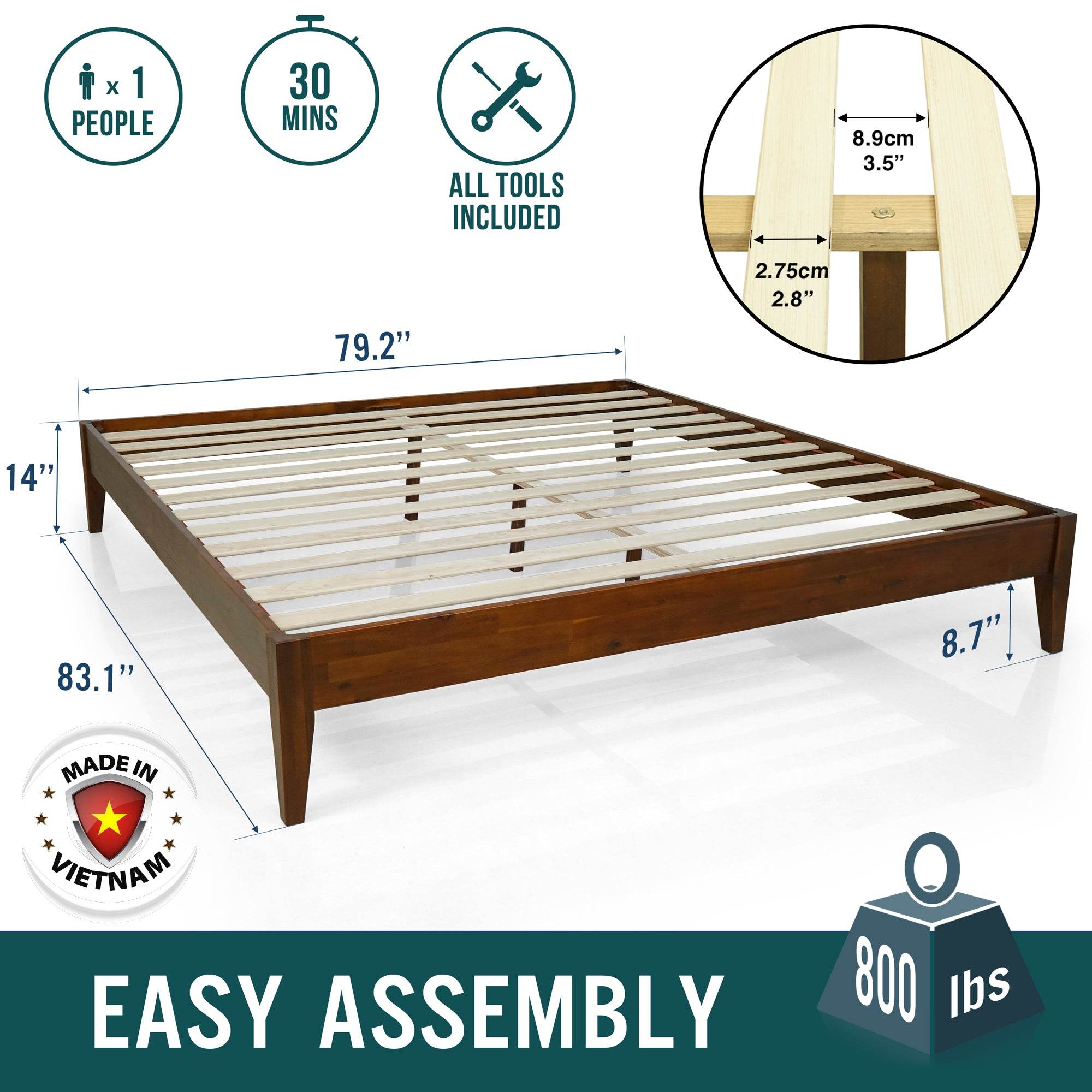 Mervyn Solid Wood Platform Bed 
