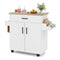 Kitchen Island Cart Rolling Kitchen Storage Island with Drawer-White