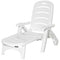 Outsunny Outdoor Folding Chaise Lounge Chair with Wheels, 5 Level Adjustable Backrest for Pool, Beach, Patio, Garden, White