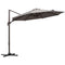 Outsunny Cantilever Hanging Patio Umbrella: 10ft 360° Rotatable Aluminum with Cross Base, Grey