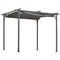 Outsunny 10'x10' Pergola Retractable Gazebo Shade Deck Shelter with Steel Frame, Polyester Canopy, Grey