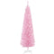 HOMCOM 6' Pencil Christmas Tree, Slim Artificial Xmas Tree with Realistic Branches, Sturdy Metal Stand, Pink